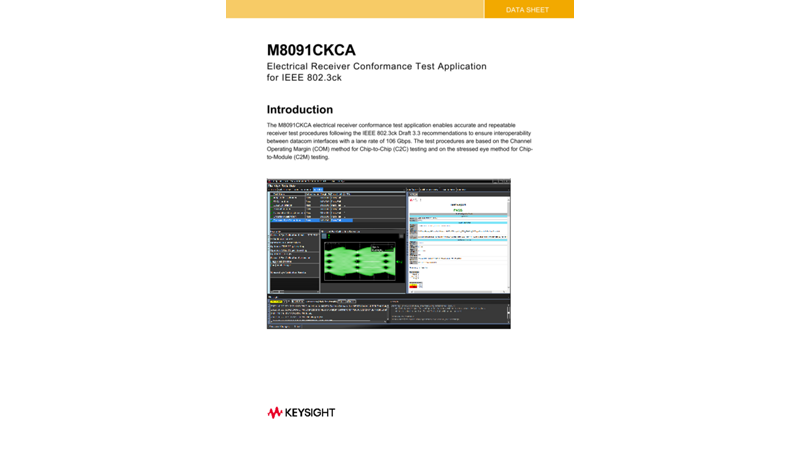 M8091CKCA Electrical receiver conformance test application for IEEE 802.3ck